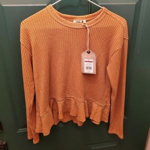 Burnt orange long sleeve top, size XS